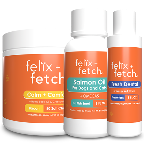 Pet Lover Bundle [1 Salmon Oil, 1 Fresh Dental Formula, 1 Calm + Comfort Chews (For Dogs)]